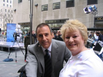 ngie's 40th birthday trip to NYC. Meeting Matt Lauer outside the Today Show, April 2005.