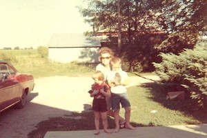 Angie, Bill, and Aunt Wilma - kittens in hand